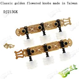 1 conjunto de cabeças douradas para ajuste de cordas de guitarra clássica, afinadores de cabeças de máquina, peças de chaves - Image 1