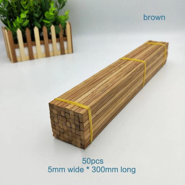 Varas de Bambu Artesanais Redondas e Quadradas em Vários Tamanhos para DIY - 50 Peças de 30cm