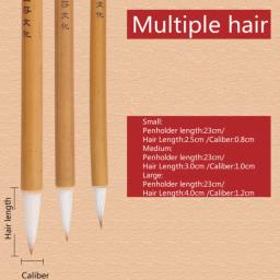 Pincel de escrita de bambu para pintura a tinta aquarela caligrafia chinesa pincéis caneta conjunto lobo lã múltipla escova de cabelo tinta china - Image 5