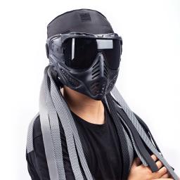 Tático capacete de caça ao ar livre airsoft paintball acessórios indy sujo trançado testa proteção máscara capacete cosplay adereços - Image 4