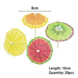 Guarda-chuva de papel para festa de aniversário, coco, guarda-chuva de melancia, guarda-sóis de coquetel, frutas, bolo Topper, DIY Home Supplies, 20 pcs, 50pcs - Image 3