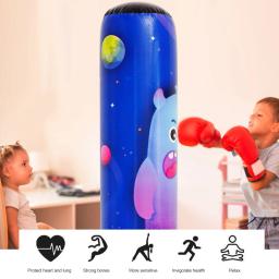 1.2m/1.6m saco de boxe inflável crianças adulto tumbler pé saco de areia treinamento de fitness saco de boxe pvc engrossar pilar de boxe - Image 4