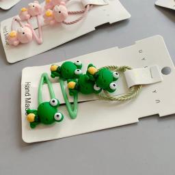 frete grátis 4 pçs/set bebê bonito elástico de cabelo + hairpins meninas dos desenhos animados do ligas para cabello para crianças pinos de cabelo e grampos de cabelo acessórios enfeite cabelo infantil - Image 3