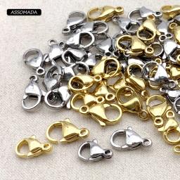 Assomada 25 pçs aço inoxidável stee banhado a ouro lagosta fecho para colar pulseira corrente garra fechos diy jóias fazendo acessórios - Image 3