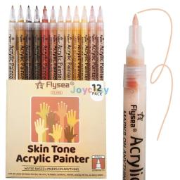 Flysea-Conjunto de canetas de tinta acrílica, 12, 28, 80 cores para projetos artesanais DIY, cerâmica, vidro, lona, caneca, metal - Image 1
