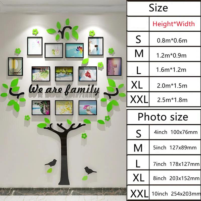 Decoração para casa adesivos de parede sala de crianças crescimento árvore foto adesivos de parede sala de estar decoração de parede pintura adesivos de parede - Image 1