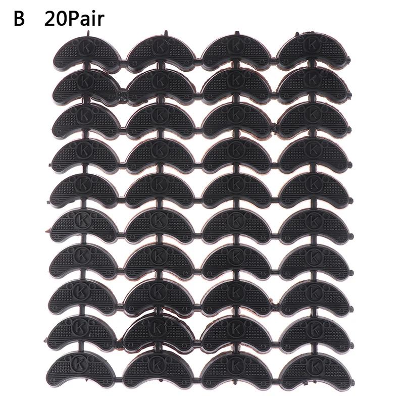 40 pçs = 20 pares diy sapato reparação pads sapatos de salto alto único aperto protetor de borracha preta salto aforradores toe placas torneiras - Image 1
