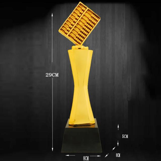Troféu de Resina de Cristal Personalizado com Caligrafia e Ábaco para Premiação de Competição