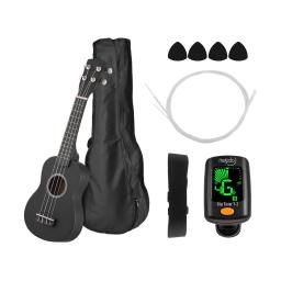 Kit de ukulele havaiano, 21 polegadas, cor mogno, mini, soprano, gecko uke, 4 cordas, com kit de instrumento musical - Image 1