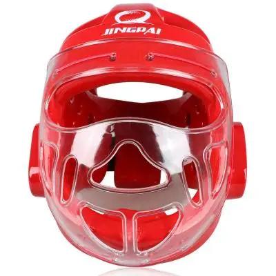 Novos capacetes de karatê branco capacete de segurança fitness kick boxe taekwondo chapelaria protetores de cabeça de luta com guarda transparente - Image 1