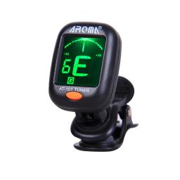Afinador digital com prendedor aroma at-101, equipamento dobrável e giratório de alta sensibilidade para violão, baixo cromático, violino e ukelele - Image 1