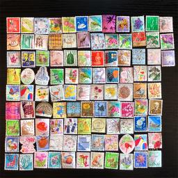 Diferentes selos postais conjunto, usado com Post Mark, boa condição coleção, Japão, 100 pcs - Image 1