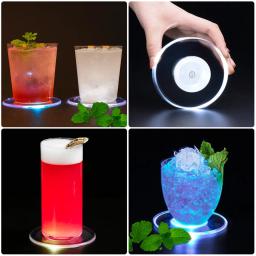 Ultra-fino acrílico LED Cocktail Coasters, piscando Glorifier, Drink Cup Mat, vinho Coaster Luzes para Bar, evento, festa de casamento, 1pc - Image 5