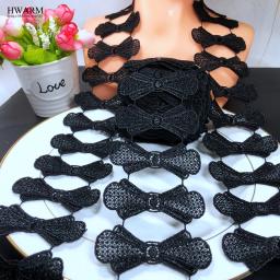 10 quintal 7cm laço preto laço fita de tecido poliéster luz solúvel em água decoração do laço flor costura guarnição diy acessórios do laço - Image 5