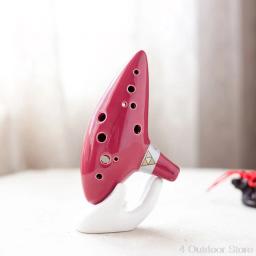 Coletor de cerâmica ocarina branco com 6/12 orifícios, base de mão para amantes da música, instrumentos musicais de madeira, peças de reparo au26 20 - Image 6