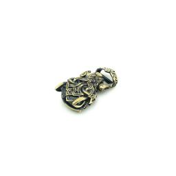 Edc ferramenta ao ar livre diy acessórios para pulseira tecelagem paracord multifunções fivela de bronze cabeça lobo/dropshipping - Image 3