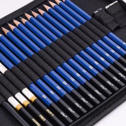 Esboço profissional desenho lápis set, carvão vegetal grafite vara, grafismo completo, kit de arte com zíper para artistas, 36pcs - Image 6