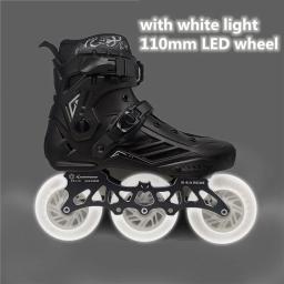 Profissional Inline Roller Skating Shoes, Mutável Velocidade Patines, Patins de Corrida Patinação Livre, 4*80 ou 3*110mm - Image 6