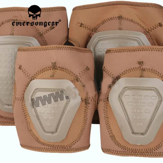 Conjunto de Joelheiras e Cotoveleiras Emersongear em Neoprene - Equipamento Tático Macio para Proteção em Batalhas, Caça e Atividades ao Ar Livre