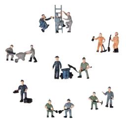 25 pces 1:87 figuras pintadas miniaturas de trabalhadores ferroviários com balde e escada - Image 2