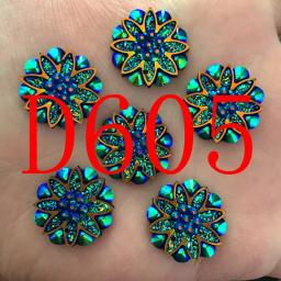 10 pçs 18mm ab resina flor strass flatback decoração de casamento 2 buraco botões d60 - Image 6
