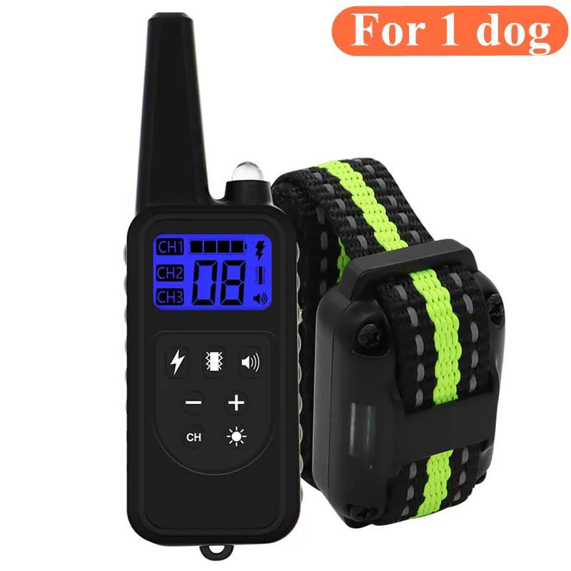 800m coleira de treinamento do cão animal estimação choque elétrico anti latido dispositivo controle remoto à prova dwaterproof água recarregável para todos os cães tamanho - Image 1