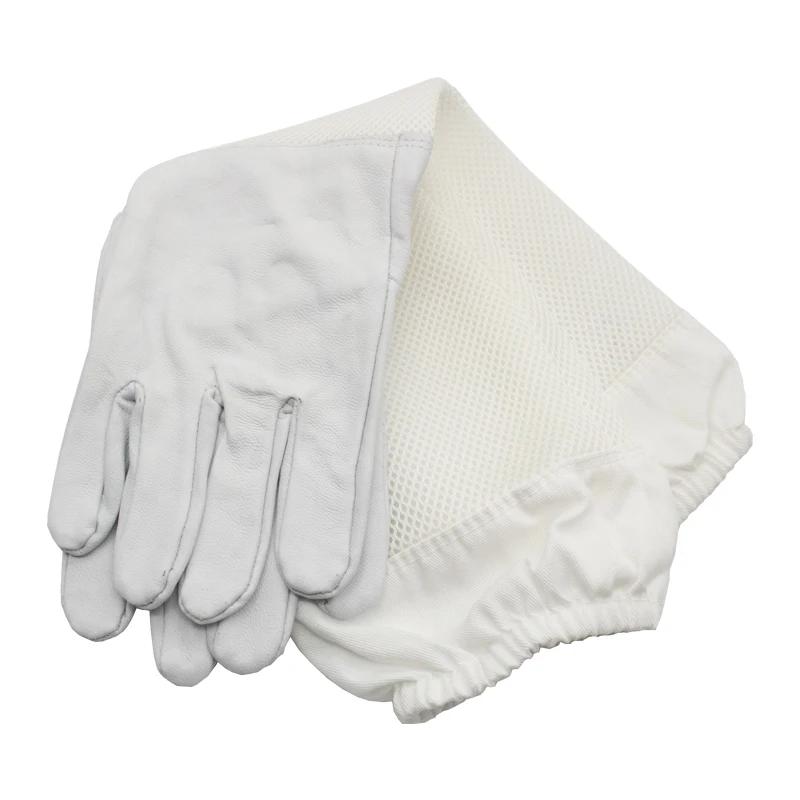 Apicultor anti-abelha luvas apicultura luvas de proteção ventilado pele de carneiro e lona para apicultura ferramentas apicultura luvas de apicultura - Image 1