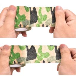 Fita de camuflagem auto-adesiva, bandagem reutilizável, envoltório auto-aderente para acampamento ao ar livre, caça, militar, furtivo do exército, 4,5 m x 5cm - Image 2