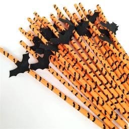 Descartável Bat Crânio Canudos, Festa do Dia das Bruxas, Holiday Bar, Decoração Home, 25pcs - Image 4