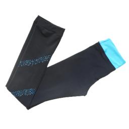 Calças compridas de patinação no gelo para adultos e crianças, calças de patinação artística personalizadas velo quente strass brilhante desempenho de competição - Image 4