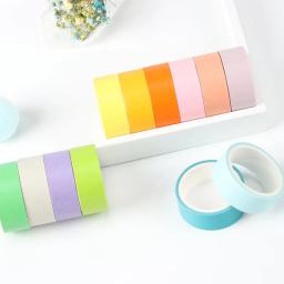 Conjunto de fitas Washi cor pastel, Fitas adesivas, Adesivos de decoração para diário, Presente do livro, DIY, básico, F362, 7,5mm, 15mm, 12pcs - Image 4