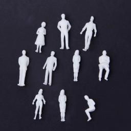 Misto Pintado Figuras Em Miniatura De Plástico, Modelo De Trem Ferroviário, Brand New, 50 Pcs, 100Pcs - Image 3