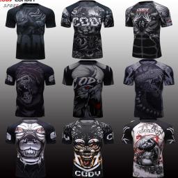 Camisa de compressão manga curta masculina, MMA, BBJ, Rashguard, Muay Thai, Macaco, GI, Kickboxing, Sport, Respirável, Boxe - Image 5