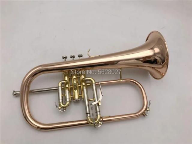 Flugelhorn Novo com Estojo, Bocal e Fósforo em Ouro e Cobre - Instrumentos Musicais de Alta Qualidade