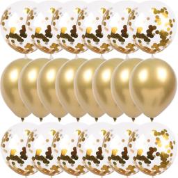 Conjunto de balões de confete dourado, 20 peças, metálico, cromado, festa de aniversário, casamento, decoração, aniversário, chá de bebê - Image 1