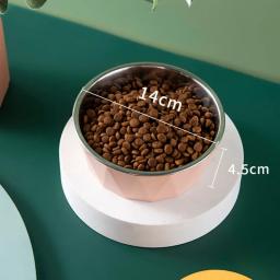 Comida de gato tigela de aço inoxidável alta pé cão tigela pescoço protetor de comida de gato tigela de água anti-derrubamento tigela alimentador de animais de estimação tigela suprimentos - Image 5