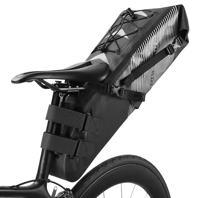 Rockbros-bolsa para selim de bicicleta, 10-14l de capacidade, à prova d'água, dobrável, para ciclismo e traseira - Image 1