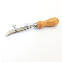 Ferramenta de vinco para riscador de couro, ferramenta de marcação para inscrição em couro linear de 1-20mm com punho de madeira ajustável para raspador de marcas de couro e vegetais diy - Image 5