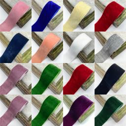 Fita de veludo para presente artesanal, Bouquet Embrulho Suprimentos, Home Party Decorações, Fitas de Natal, 2in, 50mm, 2 jardas/lote - Image 1