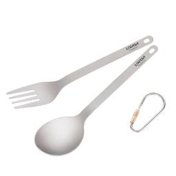 Lixada leve titânio jantar garfo e colher talheres conjunto para casa acampamento caminhadas mochila piquenique talheres 2021 - Image 3