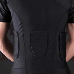 Protetor de costela masculina colete acolchoado, camisa de compressão, colete de treinamento com 3 almofadas, equipamento de proteção para futebol, futebol, basquete, hóquei - Image 4