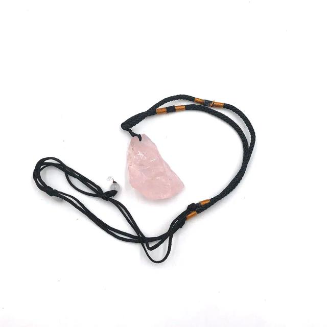 Colar de Pedra Preciosa com Pingente de Reiki - Cristal Bruto Natural para Cura e Estilo, Presente Especial