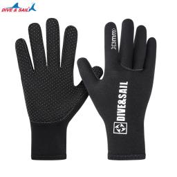 3mm anti-deslizamento neoprene cinco dedo luvas quentes para mergulho mergulho snorkeling surf caiaque canoagem caça submarina esqui - Image 3