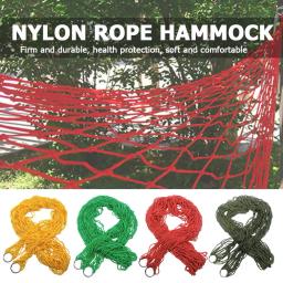Rede de rede portátil de nylon para acampamento, rede para dormir no jardim, áreas externas, viagens, acampamento - Image 1