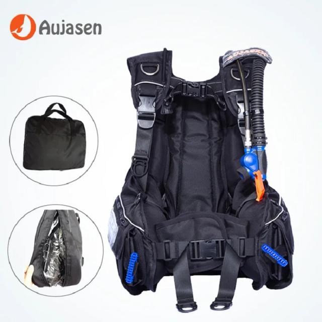 Colete Ajustável BCD para Mergulho Autônomo com Compensador de Flutuabilidade, Liberação Rápida e Bolso para Pesca Submarina