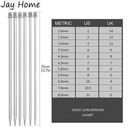 Agulhas de tricô de aço inoxidável para camisola, conjuntos de gancho de crochê reto, 22PCs, 2mm-8mm, 25 cm, 35cm - Image 4