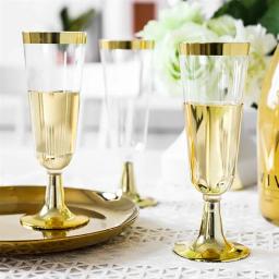 12 pçs de alta qualidade casamento champanhe flauta criativa descartável plástico copo do casamento champanhe vidro bebendo utensílios para festa - Image 3