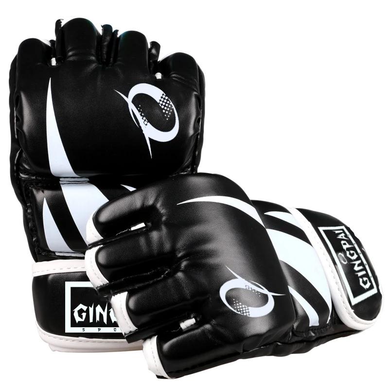 Luvas profissional estilo mma, luva de meio dedo para combate, luva de treino, chute, boxe, mix de luvas para artes marciais, venda imperdível - Image 1