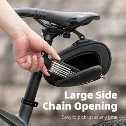 ROCKBROS-Bolsa para selim de bicicleta à prova de chuva e choque, suporte para assento com traseira reflexiva, alta capacidade, para mountain bike, MTP, acessório - Image 2