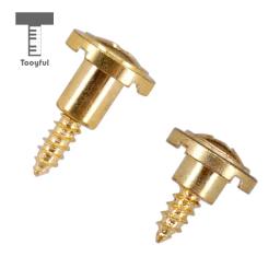 Tooytivas retentor de árvore de corda redonda de ferro, 2 peças, durável com parafusos definido para strat st partes de guitarra elétrica douradas - Image 4